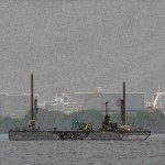 Delaware River barge drilling